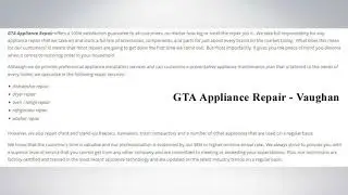 Appliance Repair Vaughan ON | GTA Appliance Repair