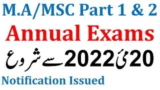 Ma Msc Part 1 & 2 & Composite Annual Exams Official Dates & Roll No Slips Issued Detail Ma Msc