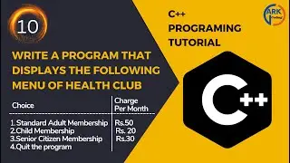 Write a Program That Displays The Menu of Health Card in C++ || C++ Programing