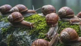 THERAPEUTIC SLOW MOTION: Snails Crawling in the Garden (Calming Close-Up Footage)