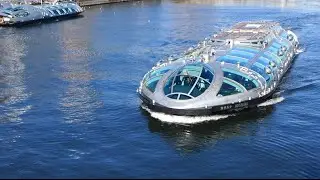 Future boat in JAPAN : ASAKUSA ODAIBA 浅草 お台場 Future Ship HOTALUNA in TOKYO JAPAN #1