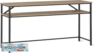 Amazon Basics Rectangular Console Table with Storage Shelf Steel Frame 11.8