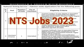 National Testing Service NTS Jobs 2023| Apply via nts.org.pk