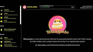 NEW  COIN  - WhenLambo    (WHENLAMBO) - New Crypto Token - New Coin launching -new coin news