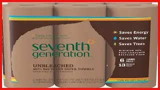 Seventh Generation Unbleached Paper Towels, 100% Recycled Paper, 6 Count, Pack of 4