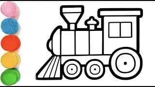 Cute Toy Train 🚂 Drawing | Beautiful Toy Train for Kids | Easy Toy Train Drawing | Toy Train Drawing