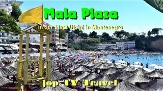 Spaziergang entlang des Mala Plaza Strand in der Stadt Ulcinj (Montenegro) jop TV Travel