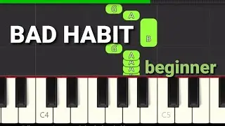 Steve Lacy - Bad Habit (Very Easy Piano Tutorial)