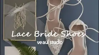 High-end White See-through Lace Flower Wedding Shoes 2021
