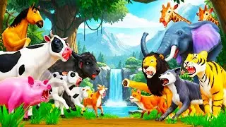 Farm Animals vs Wild Animals in a Fierce Forest Food Fight | Wildlife Battle