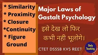 Major Laws of Gastalt Psychology || Similarity, Proximity, Closure, Continuity, Figure Ground