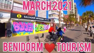 BENIDORM ❤️ Ride Tour to Levante Beach 4K March 2021 Costa Blanca Spain