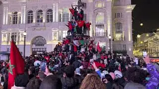 FIFA Football World Morocco Qualify for Last 16 Celebrations from Central London | 01 December 2022