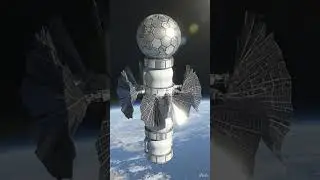 AI Rendering (VEO 3) of a fictitious space station: Space Urbanization Research and Training Station