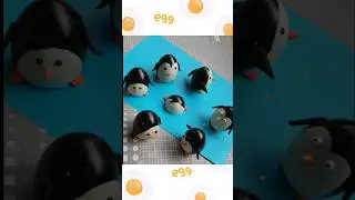 DIY: Crafting Penguins with Egg Shells and Play Dough#easyorigami#art#artwork