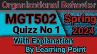 MGT502 Quiz 1 Solution Spring 2024 || MGT502 quiz 1 solution with explanation 