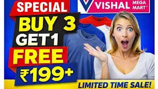 Buy 3 Get 1 Free T-Shirt Offer 😱 | Vishal Mega Mart Offers Today | Full details 🔥