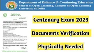 Du Centenary Exam Is Documents Verification Needed Physically | Ran2goal (DU SOL) #du #ran2goal