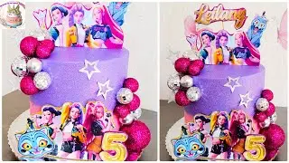 pastel de Guerreras K-Pop ✨ Decoración de pastel en vivo paso a paso #cakes #pastel #envivo