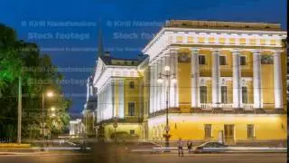 The Admiralty building timelapse. St. Petersburg, Russia