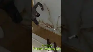Paint marble effect design on ceiling