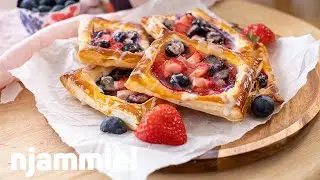 Koffiekoekjes met aardbeien en blauwe bessen Recept - njammie!
