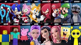 Sonic vs Mario vs Peppa vs Roblox vs Minecraft vs Fortnite vs Brainrot | Super Smash Bros Ultimate