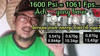 1600 Psi = 1060 Fps berapa joule energi kinetiknya?