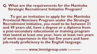 What are the requirements for the Manitoba Strategic Recruitment Initiative Program?