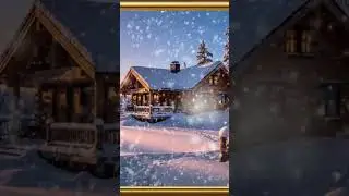 Relaxing Snowy Cabin  Screensaver & Piano Music #framedtvart #relax