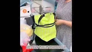 2 in 1 Foldable Shopping Cart with Wheels Premium Oxford Fabric Multifunction Shopping