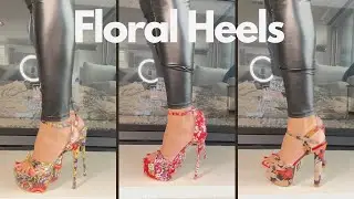 Floral High Heels Try On: Trendy Sandals 2024 or Unique High Heels? 🌸👡