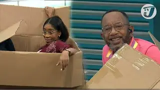 Cardboard Box Race Challenge - Neville Bell & Simone Clarke-Cooper | TVJ Smile Jamaica