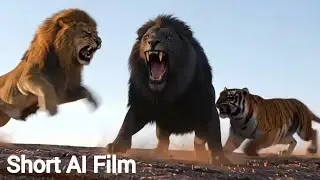 Simba and Shere Khan vs Black Lion: Jungle King &ndash; Titan Actions &ndash; AI Short Film - Wildlife Movie