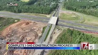 Progress of 540 highway construction in Wake County
