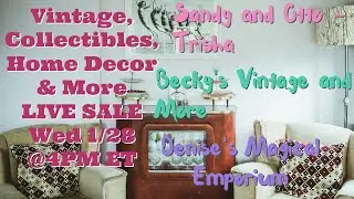 Exclusive Live Sale Incredible Deals on Unique Vintage Home D&eacute;cor | Jan 28 @4pm et (1pm pt)