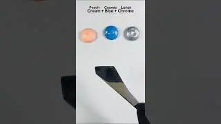 Calming Color Mix: Peach Cream, Cosmic Blue, Lunar Chrome. #colormixing