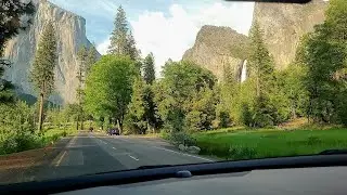 Scenic drive at Highway 140 along the wild and scenic Merced River to Yosemite National Park.