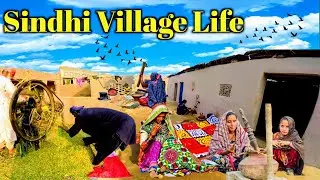 Sindhi Village in Pakistan | Sindh Desert woman morning Routine | Traditional Desert village food