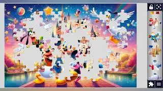🐭🏰 Mickey Mouse magical kingdom👑✨🪄//jigsaw puzzles craft🧩//Amazing puzzles Art🧩//puzzles Art🧩//