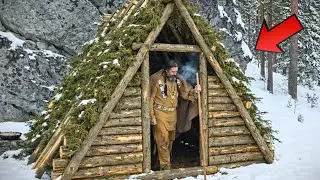 Using ancient knowledge, this Apache man builds a winter shelter to survive extreme cold (ASMR)
