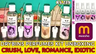 Awesome🥰 Drybins Perfume Love, Crush, Romance & Exotic, Long Lasting Set of 4 Perfume Unboxing Video