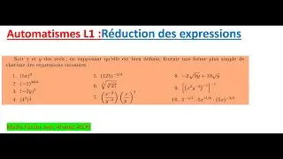 Automatismes mathématiques pour bien commencer L1