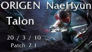 ORIGEN NaeHyun ( Talon ) - League Of Legends  Europe SoloQ ( 20 / 3 / 10 ) #13