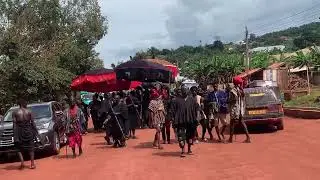 OBOMENG HENE AND AKWAMUHENE ARRIVED AT KUMAHU MANHENE FUNERAL