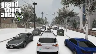 GTA 5 - Autonomous Taxi Drive Through Heavy Traffic | 4x Traffic | KnoWay Taxi