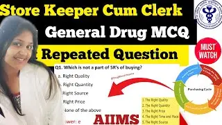 Aiims Store Keeper Cum Clerk General MCQ Most Repeated|Aiims Store Keeper Previous year Question