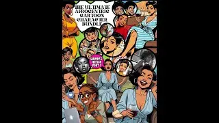 Afrocentric cartoon Clipart & Constant character guide 1- Now Available