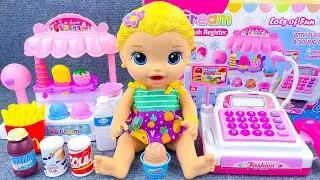 8 Minutes Pinkfong Ice Cream Shop Play Set Unboxing, Satisfying Cash Register ASMR 💞Review Toys