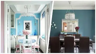 75 Turquoise Dining Room With Blue Walls Design Ideas You'll Love ⭐️